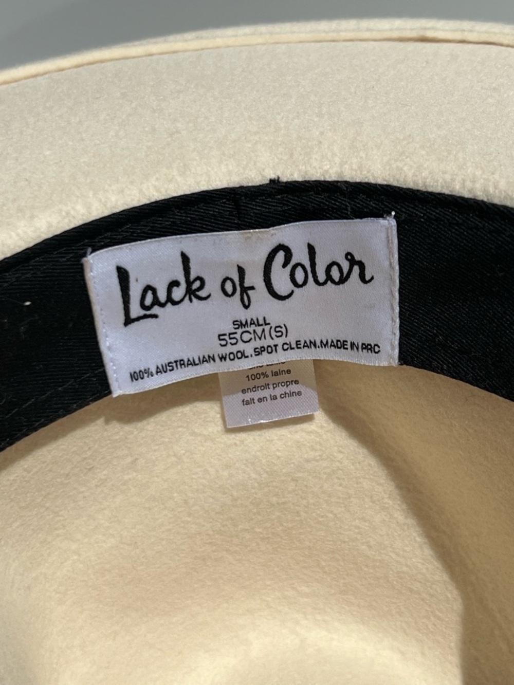 Lack Of Color 100% Australian Wool Wide Brim Fedora Rancher Hat Sz S 55 CM - Picture 7 of 12